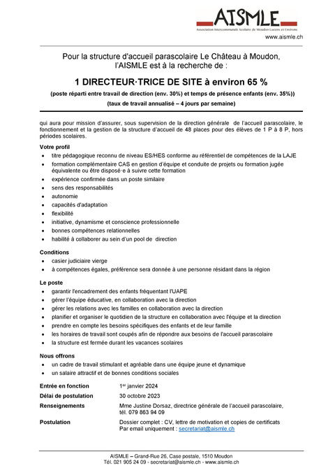 UAPE_annonce directeur·trice de site 01.01.2024 UAPE_annonce directeur·trice de site 01.01.2024