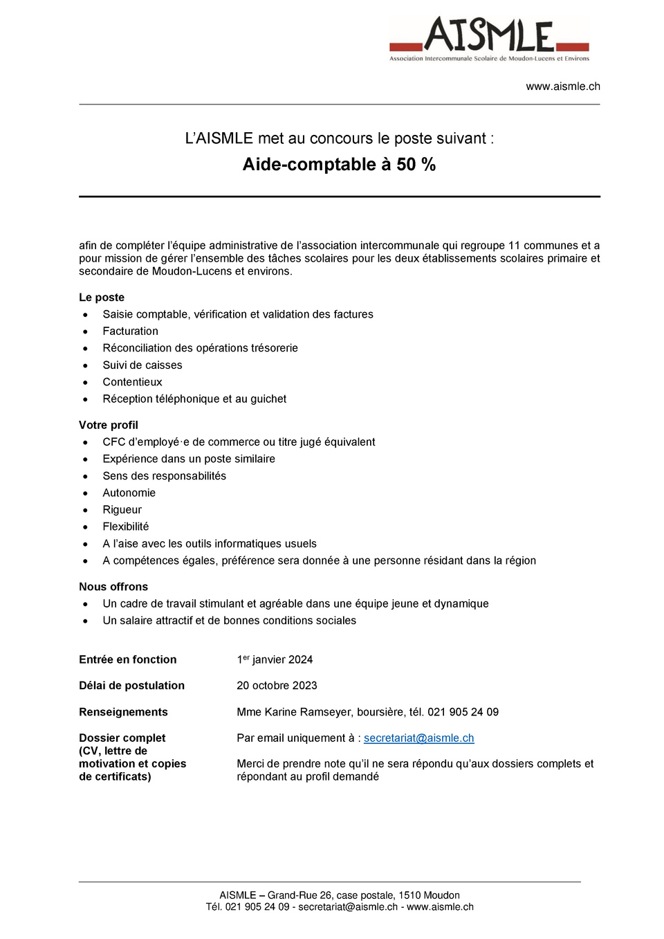 Aide-comptable 01.01.2024 Aide-comptable 01.01.2024