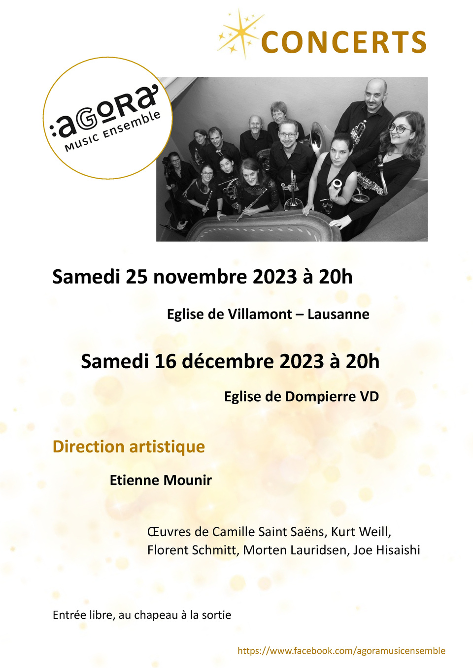 Affiche Agora CONCERTS Nov-Déc 2023