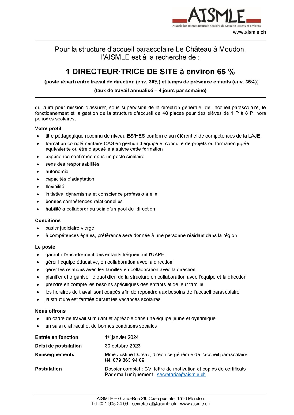 UAPE_annonce directeur·trice de site 01.01.2024 UAPE_annonce directeur·trice de site 01.01.2024